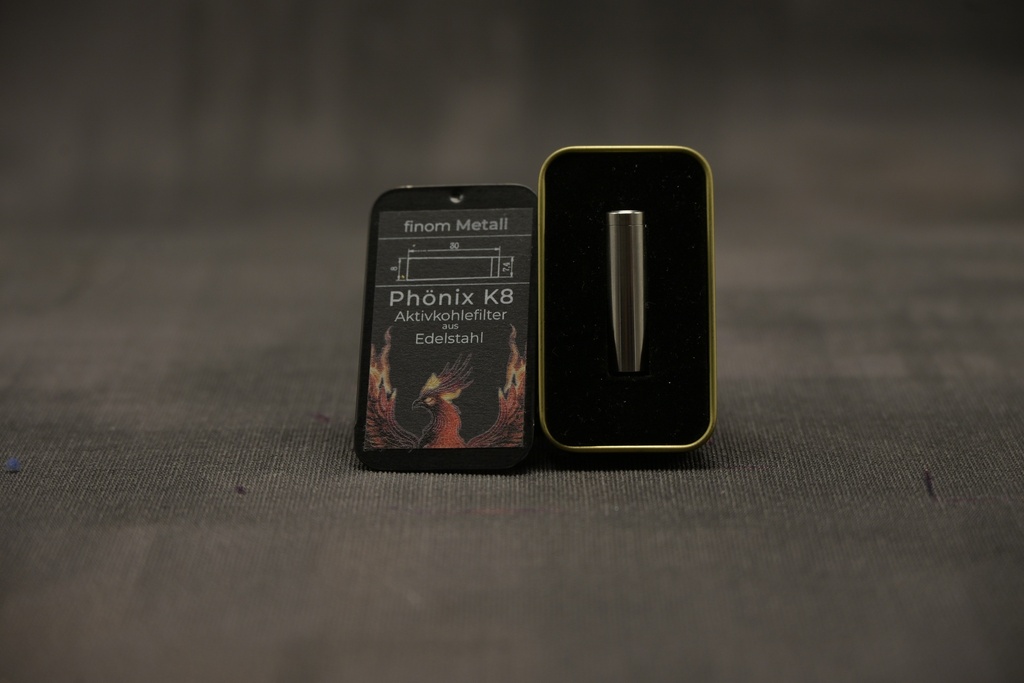 Phönix K8 Aktivkohlefilter aus Edelstahl konisch 8mm